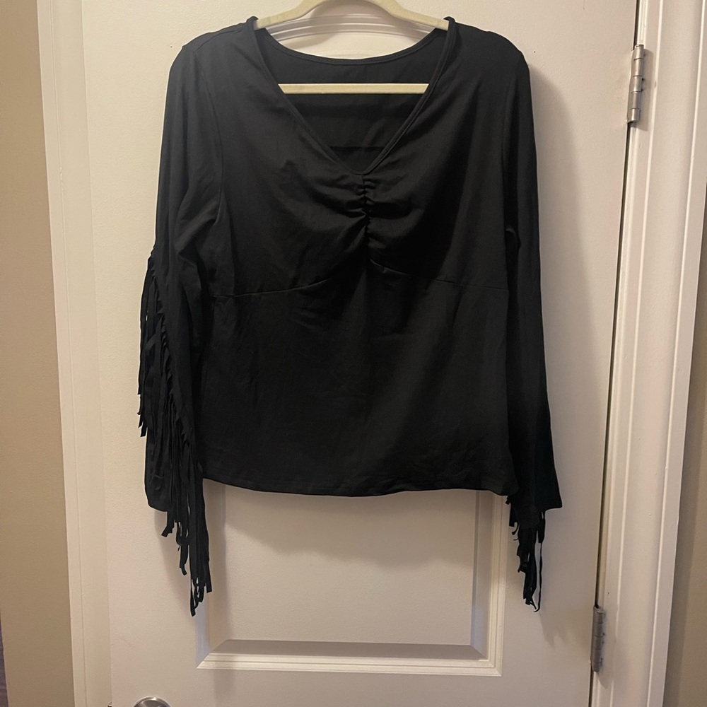 Black long sleeve top